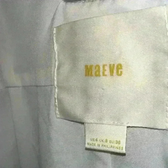 Mauve Anthropologie Sleeveless Blue Floral Dress Size 4 - Picture 9 of 9